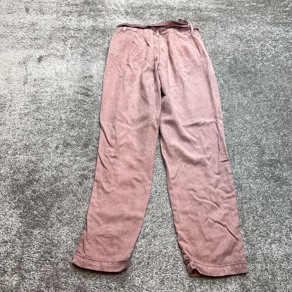 American Eagle Paperbag Pants Womens 2 Regular Pink Belted Tie Lyocell 28x29